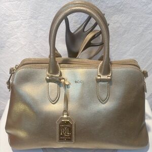 Lauren Ralph Lauren Metallic Gold Cow Leather